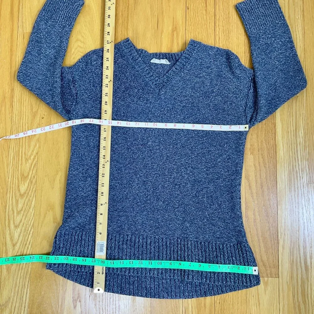 Everlane Sweater Cotton V-Neck Blue Marled (S)